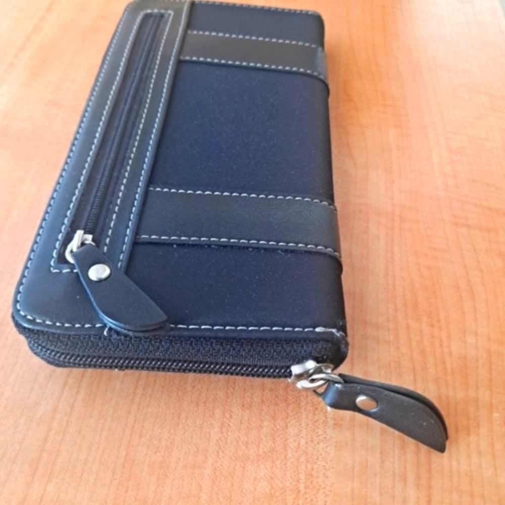 Day Sale Ann Taylor Loft Large Double Zipper Compartment Wallet  Leather…